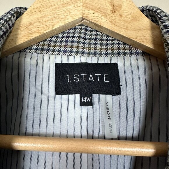 1. State Plaid Double Breasted Blazer Jacket Preppy Workwear Women's Size 14W - Picture 2 of 5